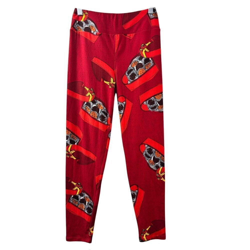 LuLaRoe Women's Red Chocolate Tights
